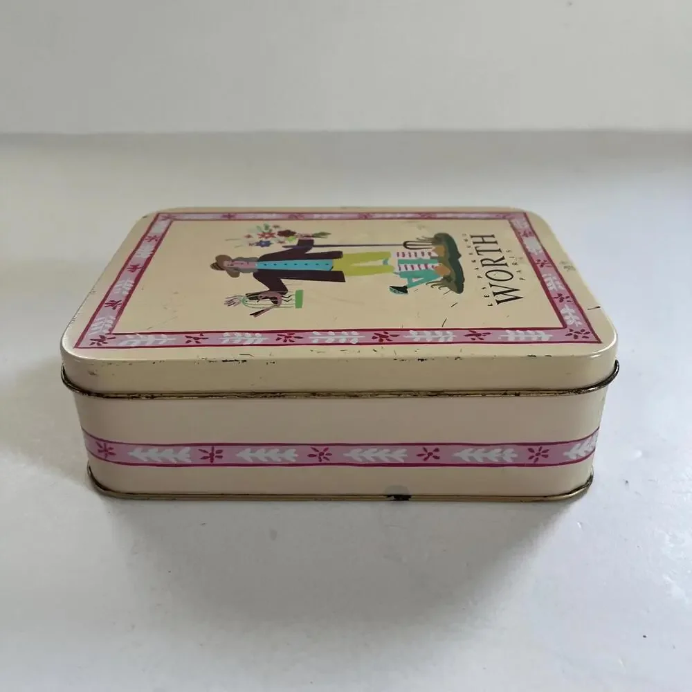 Vintage Worth Paris Tin Box, Mid-Century French Perfume Container